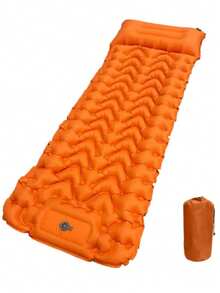 Outdoor Inflatable Camping Foot-Pump Self-Inflating Mattress, Diamond Pattern TPU With Pillow, Camping Sleeping Pad (Random Style/Color) - Multicolor - View 14