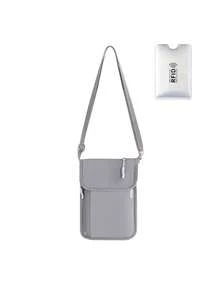 Multi-Compartment Crossbody Phone Bag, Anti-Theft Small Square Bag, Lightweight Solid Color Wear-Resistant Travel Passport, Versatile Hands-Free Carry - Multicolor - View 15