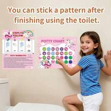 Children's Toilet Training Sticker Chart - Boys & Girls Universal Toilet Reward System, Behavior Habit Tracker, Bathroom Incentive Board With Fun Stickers - Multicolor - View 7