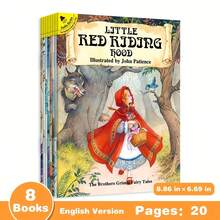1 Box Set Of 8 Children's English Grimm's Fairy Tale Story Books, Ideal Gift Choice With 8 Different Classic Fairy Tale Story Books - Multicolor - View 5