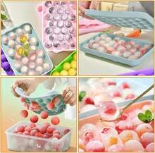 Round Silicone Ice Cube Tray, 2 Pieces, 25 Compartments With Airtight Lid, Small Ice Ball Molds For Freezer, Ideal For Drinks Like Whiskey And Cocktails - Multicolor - View 7