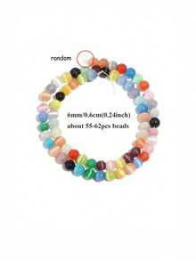 1 Strand Natural Cat's Eye Stone Round Beads Loose Beads Suitable For Jewelry Making DIY Bracelets Necklace Accessories 6/8/10MM - Multicolor - View 12