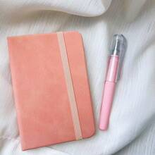 2 PCS Artificial Leather Pocket Notebook Set - A Soft Mini Diary, Each Book 96 Lined Pages, Elastic Closure, Back To School, First Day Of School - Multicolor - View 13