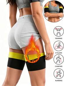 1pc,Women Neoprene Sauna Thigh & Arm Trimmer Set, Compression Body Shaper Slimming Bands, Fat Burning Leg Arm Wraps For Running, Cycling, Training, Camping, Gym Workout, Weight Loss Fitness, Adjustable Thermogenic Sweat Enhancer - Multicolor - View 1