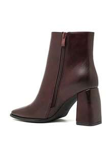 Bottines Habillées à Talon Pyramide And Bout Effilé – L'Élégance Graphique - Wine 6371A-1 - View 4