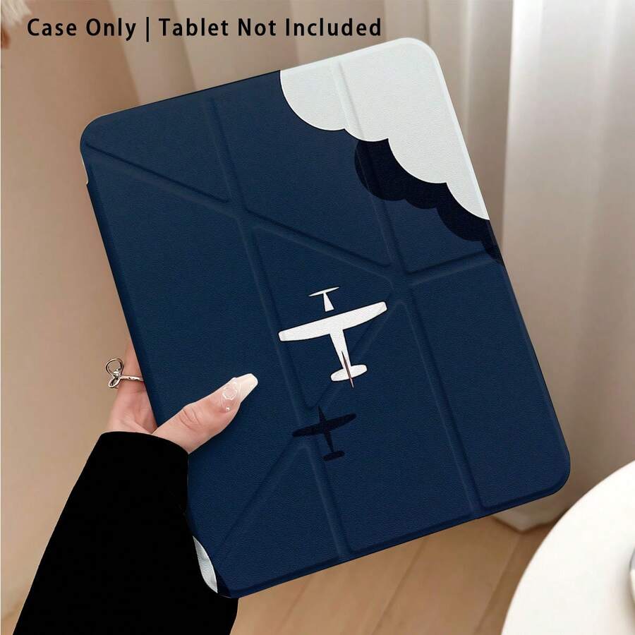 飛機與雲朵圖案彩繪效果平板保護殼附支架,相容 Honor 8/9/10/X8/X8A/X9/X8Pro/X9Pro、MatePad SE 11"/MatePad 11"/11.5"、MatePad Pro、Apple 10th/11th Gen 2025 (A16)、Galaxy Tab A7/A9 及其他熱門機型 - 款式24 - 查看 1