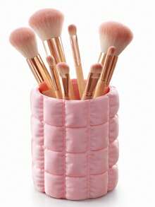 Porta Pincéis De Maquiagem Almofadado Decorativo Organizador Moderno Acabamento Fosco - Branco - Visão 10