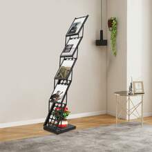 YUNRUX Floor Stand Brochure Stand, 5-Tier Brochure Holder, Foldable Magazine Stand - 1PC - View 11