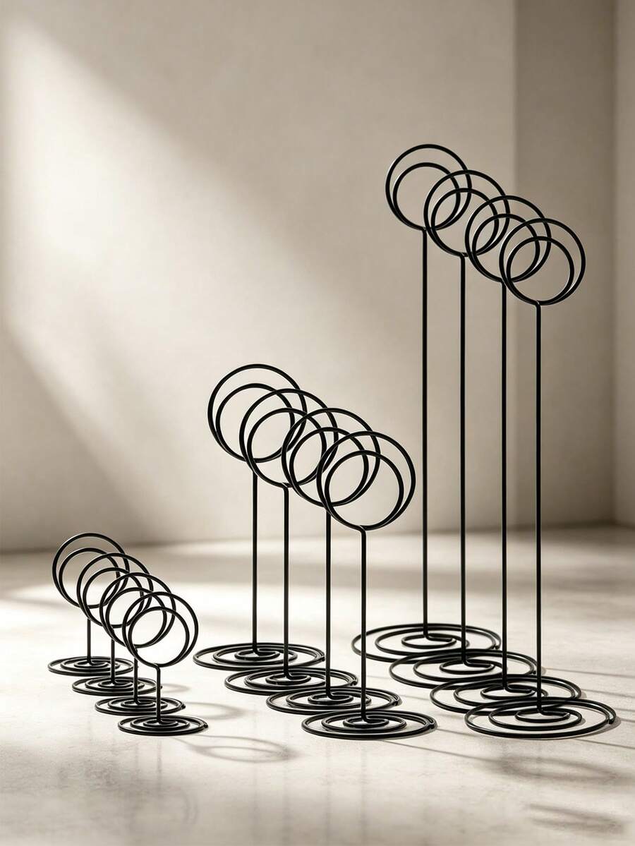 12pcs Table Number Clips, 3 Sizes For Placing Cards, Names, Numbers, Menus, Memos, Photos, Stands For Wedding, Anniversary, Party, Table, Photo Frame, Notes, Birthday Party Or Other Events - View 1