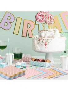 20/60/80/100pcs Disposable Pastel Gingham Napkins 4 Colors Pastel Scalloped Edge Tissue Thick 2-Ply Paper Disposable Gingham Napkins For Party Dinner Birthday Celebrations 5 X 5 Inches - View 9