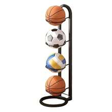 Basketball Display Rack Wall Mounted Iron Ball Storage Shelf Multi-Functional Sports Equipment Organizer - Multicolor - View 12