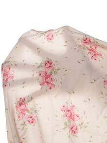 DOUCIU Women's Floral Print Short Sleeve V-Neck Asymmetric Ruffle Hem Fitted Bohemian Style Dress, Suitable For Backyard Garden Vintage Style - Pink - View 6