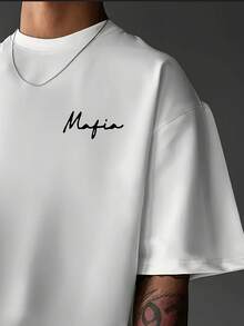 Men's Street Style Crew Neck T Shirt,With A Bold3D Geometric Pattern Print - Polyester Knitted Fabric,Loose Fit And Slight Elasticity Make It Suitable - 白色 - 查看 4