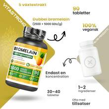 Vitastrong Bromelain Supplement 90 Tablets, Vegan Pineapple Enzyme With Centella And Dandelion, Plant-Based Formula For Fluid Balance, Daily Wellness Support, Gluten-Free - 90 Count - View 6