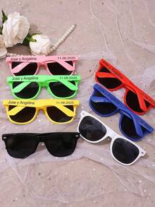 1/10/20 Pairs Black & White Rectangular Fashion Glasses, Customizable Temple, Decorative Lens Accessory For Party - Multicolor - View 9