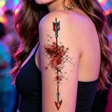 4pcs Fish Scale Temporary Tattoo Stickers, Body Tattoo Decoration, Waterproof Temporary Tattoo, Easy To Apply Makeup Accessories, Party Makeup Supplies - Multicolor - View 5