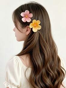 10 piezas de pinzas para el cabello con flores de tela de unicolor tipo macaron, pinza de cocodrilo con agarre firme y antideslizante, para trenzado, peinado semirecogido, decoración, viaje a la playa, uso diario, accesorio para el cabello fresco y femenino - Verde - Ver 4