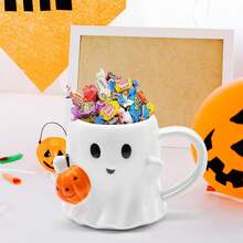 20oz Halloween Ghost Mug 600ml, Ceramic Cute Ghost Coffee Cup With Pumpkin, Large Halloween Drinkware Gift, Suitable For Adults - Multicolor - View 4