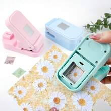 2.5x2.1cm Postage Stamp Edge Paper Punch For Junk Journal & Scrapbooking, Stackable Craft Punches With Precision Alignment Cutout Design For Card Making-3 Colors Available! - Medium-sized Stamp Machine - View 12