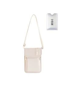 Multi-Compartment Crossbody Phone Bag, Anti-Theft Small Square Bag, Lightweight Solid Color Wear-Resistant Travel Passport, Versatile Hands-Free Carry - Multicolor - View 13