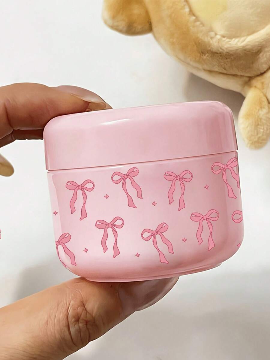 粉色蝴蝶結旅行分裝瓶,適用於乳霜、乳液及其他護膚品,可重複使用,適合存放卸妝液、泥膜、身體乳液、護手霜等,海邊、夏季、郵輪及各種旅行必備,也適合送給朋友、家人、閨蜜或同學的禮物 - 彩色 - 查看 1