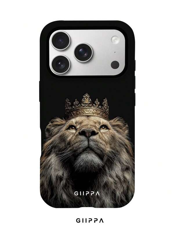 GIIPPA 1 pièce Étui de téléphone avec motif de couronne de lion, compatible avec Phone 17 Pro Max, 16 Pro Max, 15 Pro Max, 14 Pro Max, 11/12/13/14/15/16 Pro Max Plus, design de mode haut de gamme de style coréen amusant et élégant, convient aux hommes et aux femmes, cadeau parfait pour la petite amie à Noël, la Saint-Valentin, Pâques, la saison des mariages et l'anniversaire!
