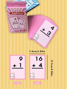 36Cards/Set Kids Math Flash Cards, Round Corner Reusable Learning Cards, Early Childhood Education Teaching Aids, Addition Subtraction Multiplication Division Practice, Preschool Math Games, Home Learning School Classroom Supplies, Teacher Gift - Multicolor - View 5