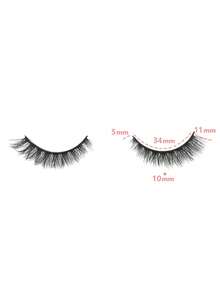 7 Pairs Black Natural Eyelashes - Black - View 4
