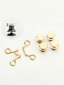 6Pcs Adjustable Denim Jeans Button Set, Convenient And Quick Storage, Seamless Metal Belt Clip, Suitable For Women's Pants, Quick-Fastening Tight Design, Multi-Functional Silver-Grey Belt Buckle Set - Multicolor - View 13