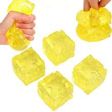 1pc Maltose Cheese Squeeze Toy, Cheese Block Stress Ball, Finger Toy Cheese Shaped Squeeze Ball, Elastic, Stress Relief Finger Toy, Children's Cheese Squeeze Toy, Crunchy Squeeze Toy, Soft Squeeze > Maltose Children's Squeeze Toy - Multicolor - View 8