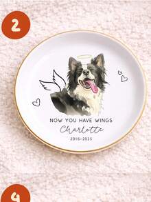 Custom Pet Photo Ring Tray L Size Personalized Watercolor Dog Portrait Ceramic Jewelry Storage Dish - Multicolor - View 9