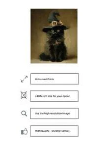 1 Stück rahmenloses Vintage-Wandkunst-Poster mit schwarzer Katze, Hexe, Gothic, Cottagecore, Dark Academia, viktorianischem Halloween-Stil, Muster für Wohnung, Wohnzimmer, Schlafzimmer, Studentenwohnheim, Partygeschenk, Raumdekoration, Wanddrucke, Vintage-Dekoration - rahmenlos - Übersicht 6