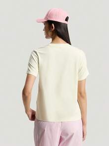 Adidas Women's FAV TEE Short Sleeve Knit Collarless T-Shirt TKS2867 - Baby Pink - View 5