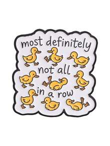 Messy Cute Duck Enamel Brooch Most Definitely Not All In A Row Neurodiversity Metal Pin Bag Decor Accessory - Yellow - View 10