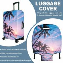 1 PIEZA / Patrón de Paisaje Curativo / Diseño de Impresión Plana 2D / Funda para Equipaje (Solo la Funda, No Incluye la Maleta) / Adecuado para Equipaje de 20 a 28 Pulgadas / Hecho de Tela Reforzada / Accesorio Esencial para sus Viajes y Equipaje Facturado - Multicolor - Ver 25