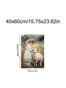 1pc Goose Girl Prints, Rustic Farmhouse Moody Girl With Ducks Painting,Shepherdess Lamb Art, Ideal Gift,Suitable For Bedroom,Living Room,Office,Wall Arts,Wall Decor,Home Decor,Room Decor,Canvas Wall Art,Posters, Wall Art With Frame, Optional Frame ﻿ - 1PCS - View 25