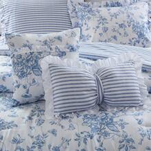 Madison Park 4/5 Pieces Adele Fluffy Summer Vacation Comforter Set – Vintage Bed In A Bag With Decor Pillows, Reversible Ruffle Bedding, Cozy Home Textile, Back-To-School Dorm Essentials, Elegant Christmas Thanks Giving Gifts - Blue - View 4