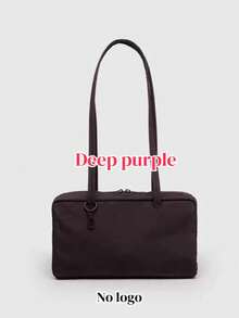 Nylon Bowling Bag With Key Lanyard, Top Handle Tote Bag, Minimalist Casual Large Capacity Commuter Work Bag, Fashion Polka Dot Shoulder Handbag, Suitable For Daily Wear - Brown - View 5