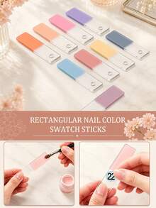 50/100/150pcs Transparent Rectangular Fan-Shaped Nail Art Sticks, Acrylic Nail Color Display Board With Metal Ring, Includes 2 Packs Of Number Labels (1-200), Suitable For Nail Salons, Studios And Home DIY Nail Polish Sample Display - Clear - View 3