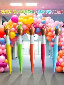 Inflatable Paint Brush Set, PVC Material Inflatable Decorative Props, Suitable For Adult Party, Pool And Event Decor, Applicable For Back To School Party Decoration, Classroom Theme Arrangement, Campus Welcome Event, Photography Props, Shooting Scene Decoration, Pool Party, Beach Vacation And Summer Activities, Suitable For Back To School Season, Campus Celebration, Summer Vacation, Music Festival And Theme Events - Multiple Styles - View 3