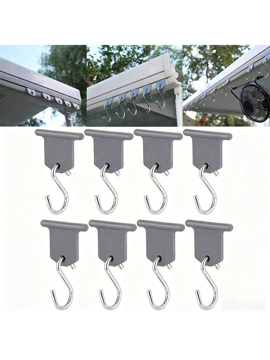S-Shaped Camping Awning Hook Clip, RV Tent Hanging Rack, Perforated Light Hanging Rack, Suitable For Camping Vehicle Accessories - Hook Up - View 1
