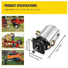 Secondary Fluid Power Gear Pump 13GPM For Wood Processing, Forestry Work, Yard Maintenance, 2 Stage 3000PSI External Meshing Unit, 1'' Inlet 1/2'' NPT Outlet 3600RPM Aluminum Housing Mechanical Component-XY799116 - Multicolor - View 1