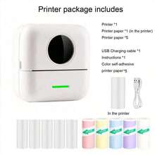 Cute Mini Blue-Tooth Thermal Printer For Photos, Labels And Notes, Portable Pocket Printer With App Templates For Study, DIY Journal, Kitchen Storage And Home Office - Multicolor - View 21