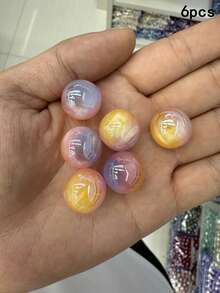 6顆 16mm 樹脂三色圓珠，手工DIY手鍊項鍊珠飾材料配件 - 三色漸層圓珠-6pcs - 查看 14