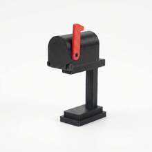 1:12 Miniature Mailbox Model, Suitable For Various Mini Diorama Building Scenes, Dollhouse Mini Mailbox Decor, Military Figure Scene, DIY Photography Prop - Black - View 7