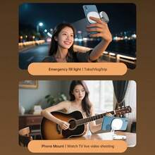 Magnetic Phone Light, Adjustable Warm/Cool /, 360° Rotatable Foldable Portable Rechargeable Selfie Live Beauty Lighting Lamp - Magnetic Type - View 10