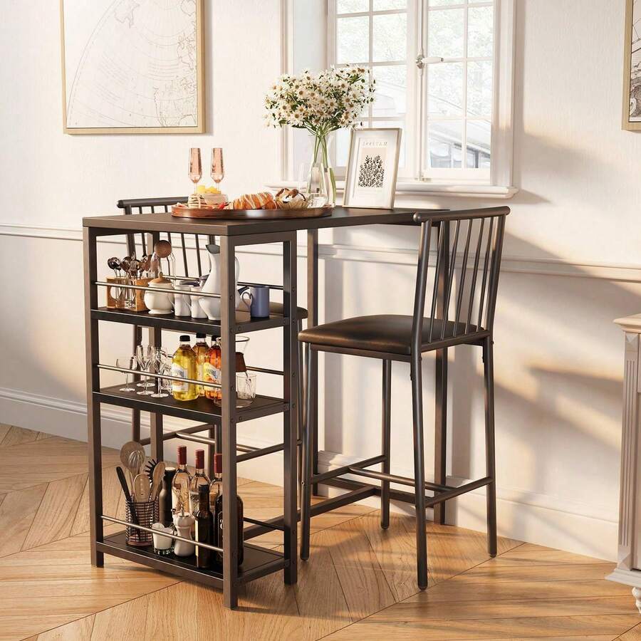Juegos de mesa & silla de comedor - negro - Ver 1