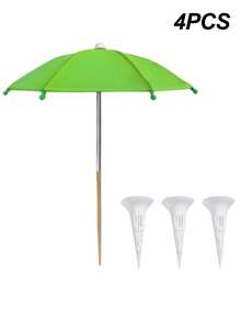 4pcs/Set Potted Plant Sunshade Umbrella, Outdoor Plant Flower Sunshade Umbrella, Potted Plant Sunshade Cover, 1 Mini Umbrella + 3 Potted Plant Watering Devices, Sun Protection And Heat Insulation Design, Suitable For Tall And Short Plant Coverage - Multicolor - View 13