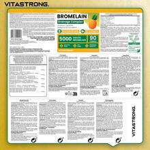 Vitastrong Bromelain Supplement 90 Tablets, Vegan Pineapple Enzyme With Centella And Dandelion, Plant-Based Formula For Fluid Balance, Daily Wellness Support, Gluten-Free - 90 Count - View 7