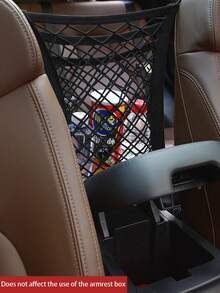 1 Buah Tas Penyimpanan Jaring Celah Kursi Mobil, Kantong Organizer Jaring Elastis, Tas Penyimpanan Kursi Mobil - A - View 6